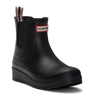 Hunter Women's Tabitha Short Waterproof Chelsea Rain Boot, Black, 8 Medium